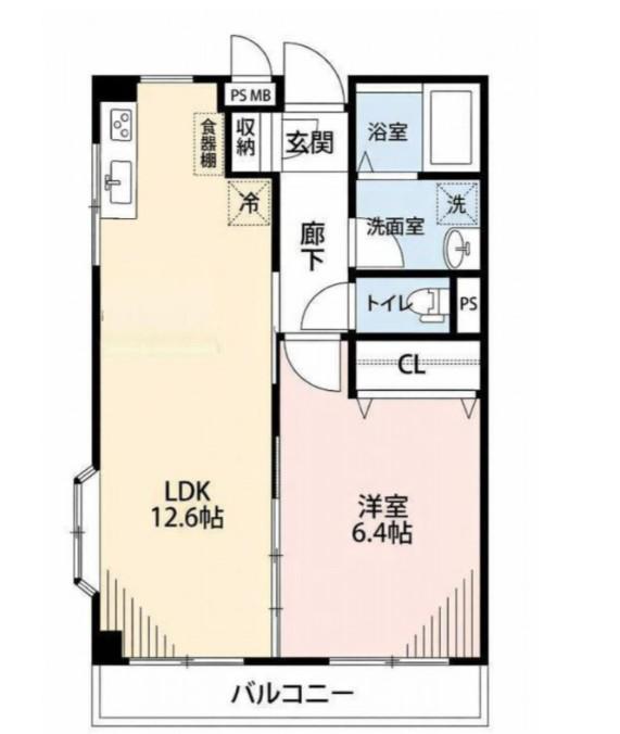 フラワーハイツふじみ野(1LDK/2階)の間取り写真