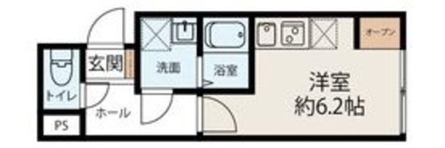 クォーク川崎(1K/4階)の間取り写真