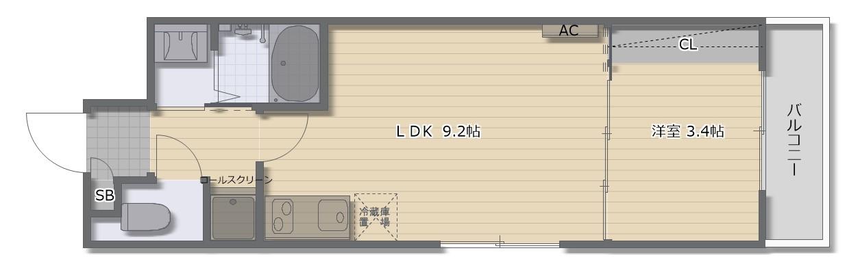 VIEVLE IKEDA(1LDK/3階)の間取り写真