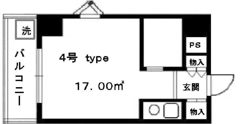 パレダイト谷町(ワンルーム/7階)の間取り写真