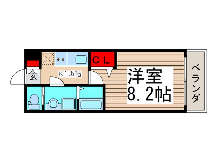 ドゥーエ西船橋(1K/3階)の間取り写真