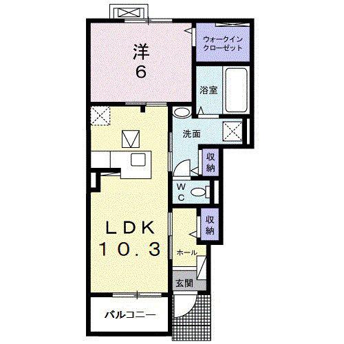 サルサージュII(1LDK/1階)の間取り写真