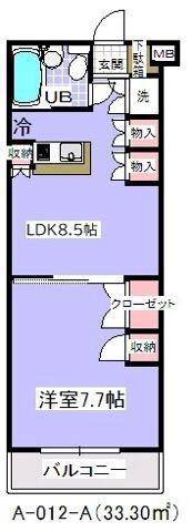 ユタカローズガーデン(1LDK/1階)の間取り写真