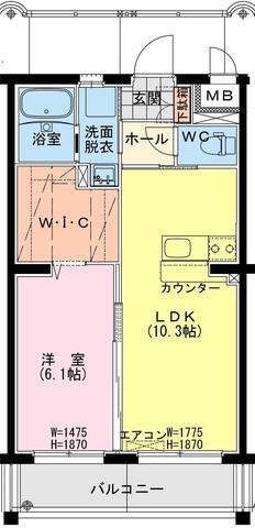 ナガエ フィールド(1LDK/3階)の間取り写真