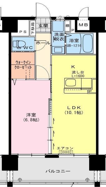 RIVIERE CHAMP(1LDK/10階)の間取り写真