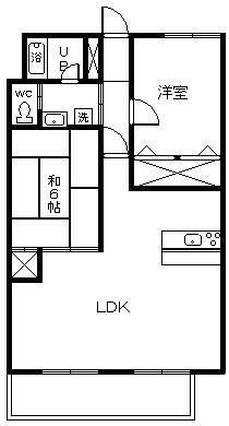 アートスペース(2LDK/2階)の間取り写真