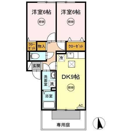 アーバンハイツ28(2DK/1階)の間取り写真