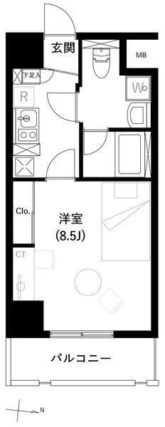 ACCESS湘南平塚(1K/12階)の間取り写真