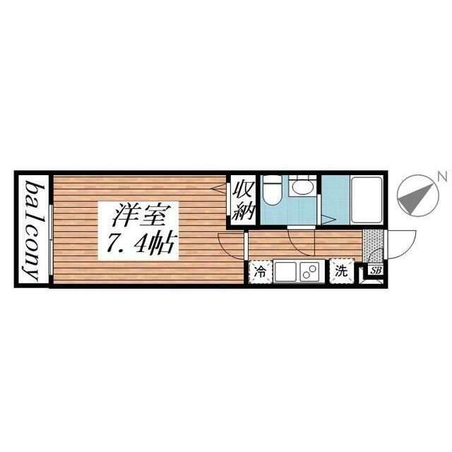 AXIS八千代台(1K/3階)の間取り写真