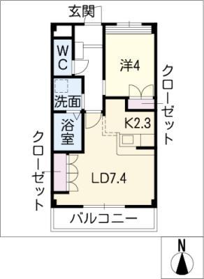 クロッシェ(1LDK/2階)の間取り写真