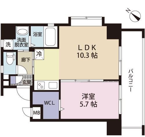 アイランドコート別院(1LDK/2階)の間取り写真