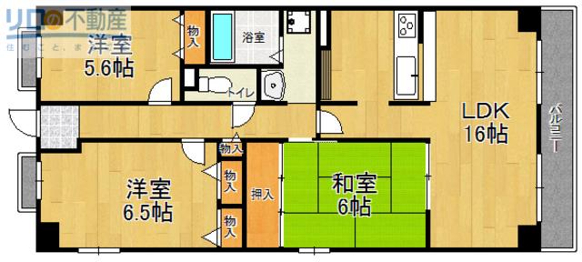 クレアール宝塚(3LDK/5階)の間取り写真