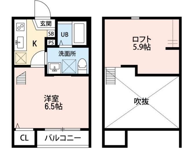 WISTARIA北越谷(1K/1階)の間取り写真