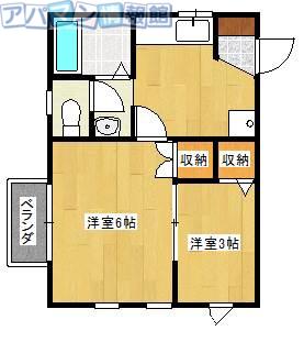 アンヴェルジュ(2K/2階)の間取り写真