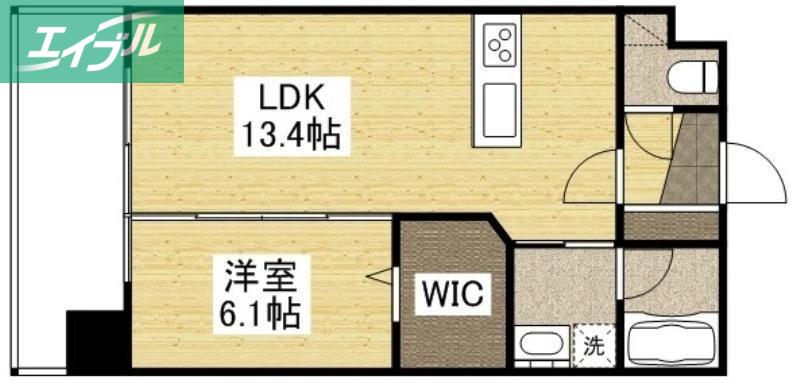 SIN KERUUXU TERA(1LDK/5階)の間取り写真