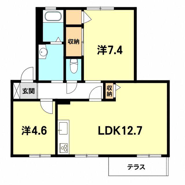 エスペランサ(2LDK/1階)の間取り写真