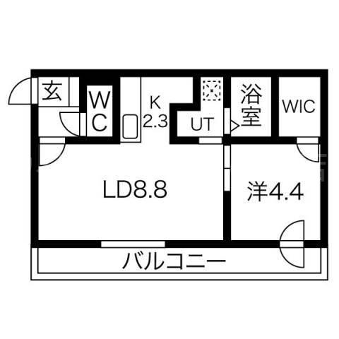 プリマベーラ南平岸(1LDK/4階)の間取り写真