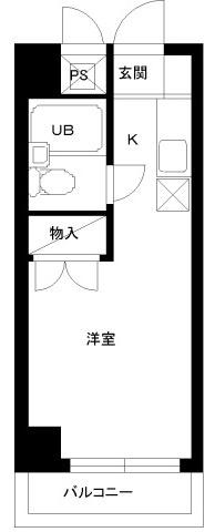 スカイコート保土ケ谷(ワンルーム/1階)の間取り写真