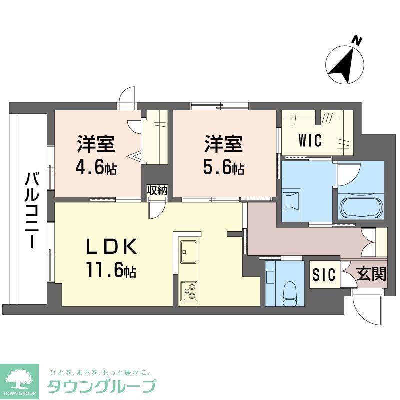 ケーズコート下目黒(2LDK/2階)の間取り写真