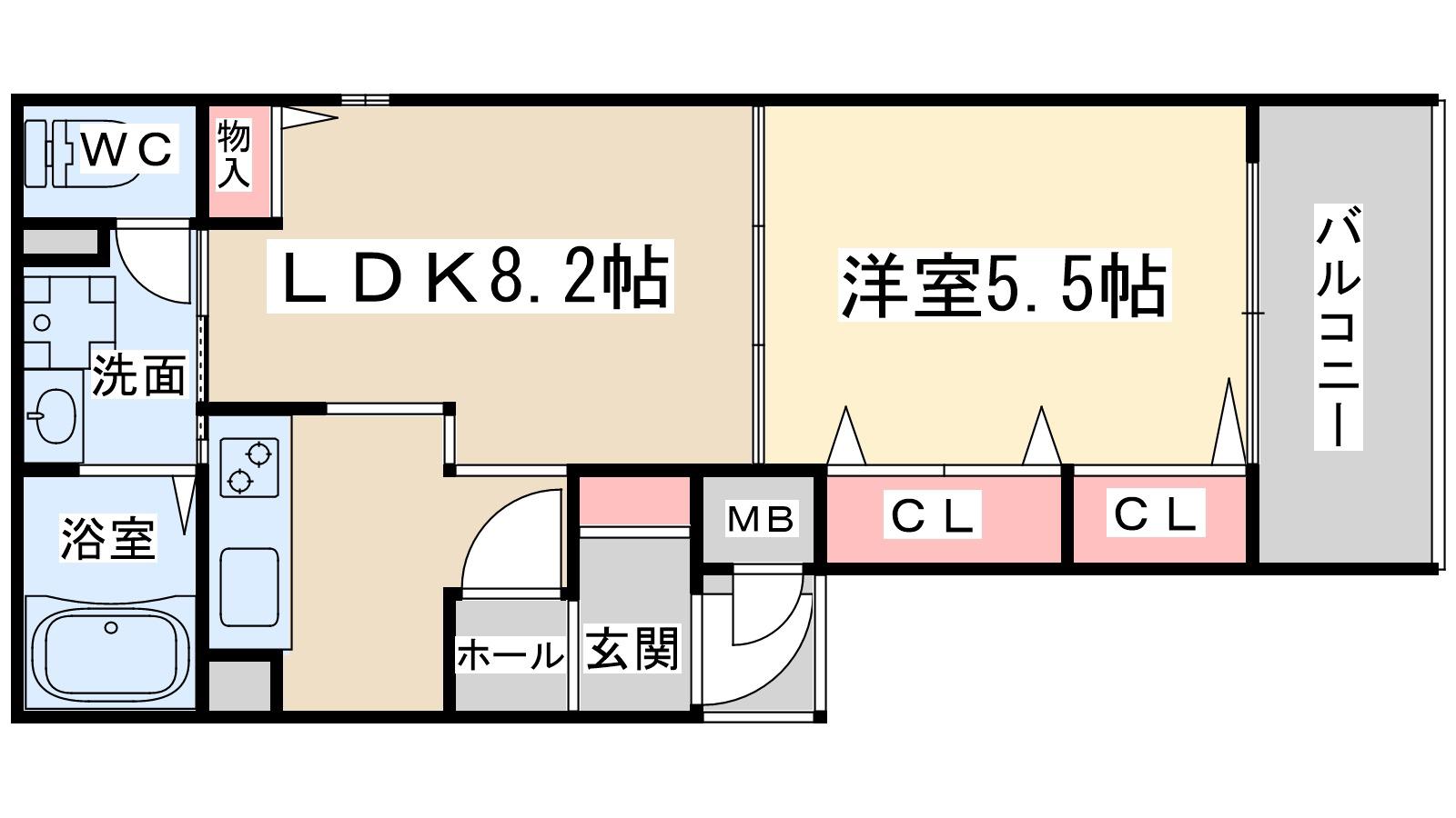 アルモニー大淀Ⅱ(1LDK/1階)の間取り写真