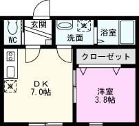 コミカ豊春(1DK/3階)の間取り写真