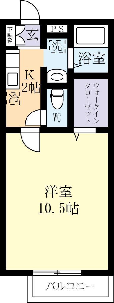 ＪＲ常磐線 土浦駅 バス乗車時間：13分 最寄りバス停で下車 徒歩3分 2階建 築20年(1K/1階)の間取り写真