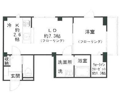 クレア学習院下(1LDK/2階)の間取り写真