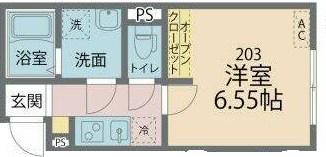 カインドネス厚木旭町II(1K/2階)の間取り写真