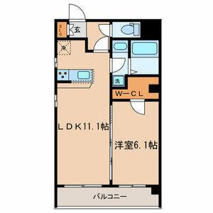 クレストパーク豪徳寺(1LDK/2階)の間取り写真