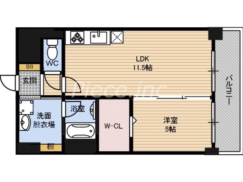 ALBA GRANDE(1LDK/6階)の間取り写真