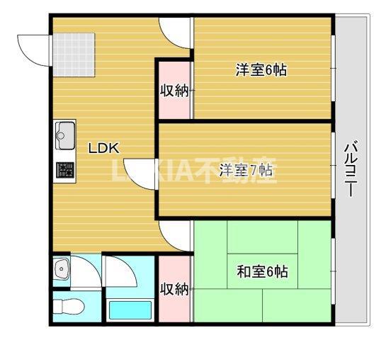 プラネットハイツ(3DK/2階)の間取り写真