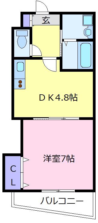 APPLAUSE(1DK/4階)の間取り写真