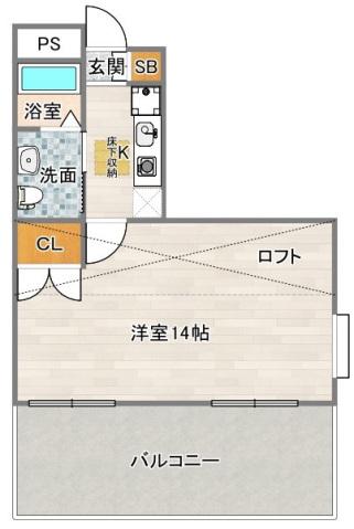 ウォブ・レマーニー昭和町(1K/2階)の間取り写真