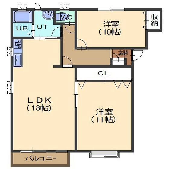 DOLCE ドルチェ(2LDK/1階)の間取り写真