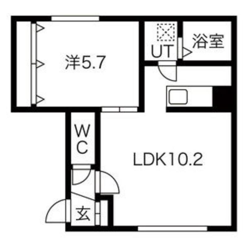 ドゥラル(1LDK/2階)の間取り写真