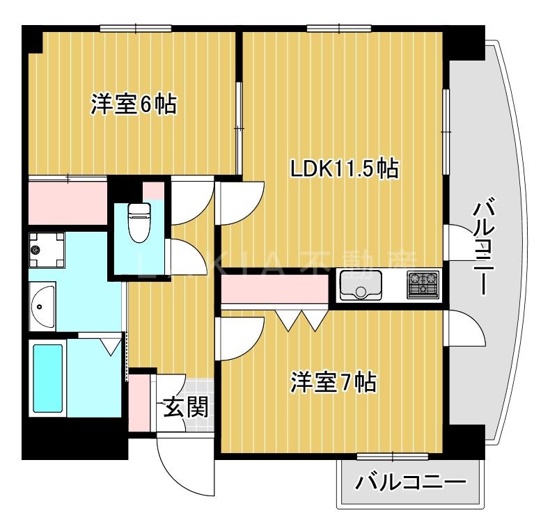 ターミナルサイド太田(2LDK/5階)の間取り写真