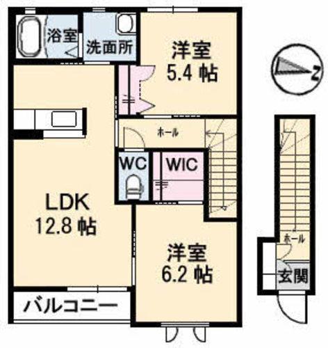 ミューズ(2LDK/2階)の間取り写真