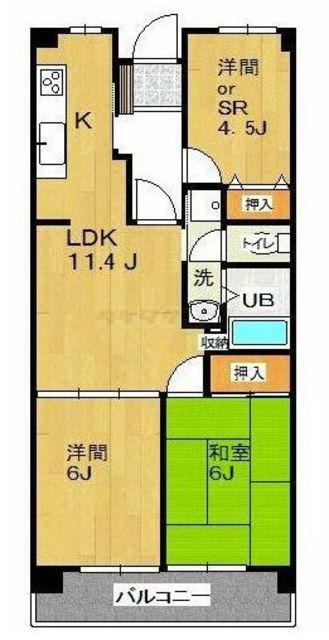 KEYAKI HOUSE(3LDK/3階)の間取り写真