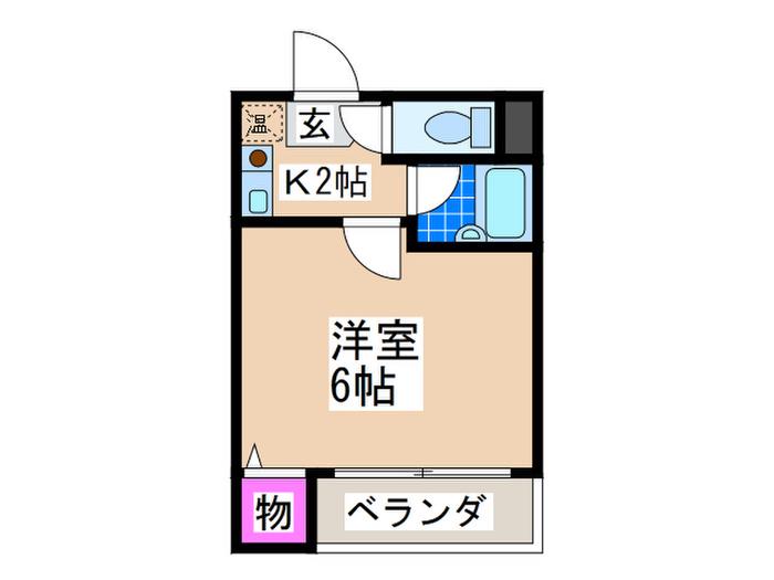 ベルクレールアビコ(1K/5階)の間取り写真