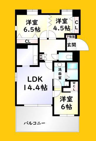 ガーデンブルグ守恒(3LDK/4階)の間取り写真