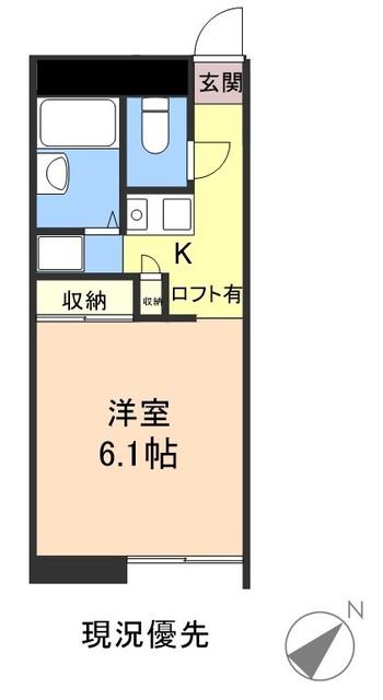 ＪＲ福塩線 横尾駅 徒歩25分 2階建 築28年(1K/1階)の間取り写真