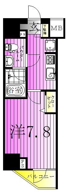 RELUXIA亀有(1K/3階)の間取り写真
