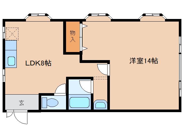 日吉丸産業ビル(1LDK/2階)の間取り写真