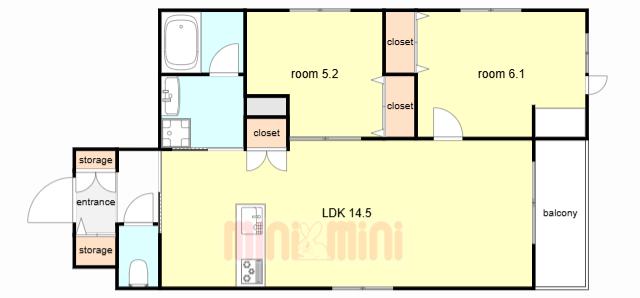 HEBEL MAISON 学文殿(2LDK/3階)の間取り写真