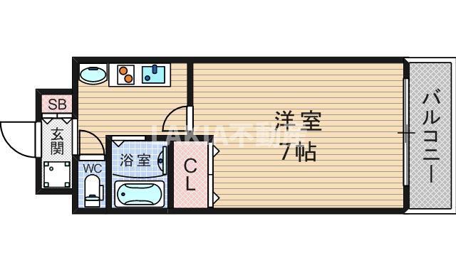 YAHATA西長堀(1K/8階)の間取り写真
