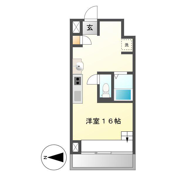 S-FORT六番町(ワンルーム/4階)の間取り写真