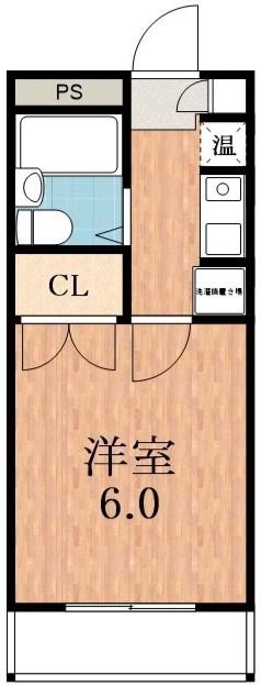 ノースII(1K/3階)の間取り写真