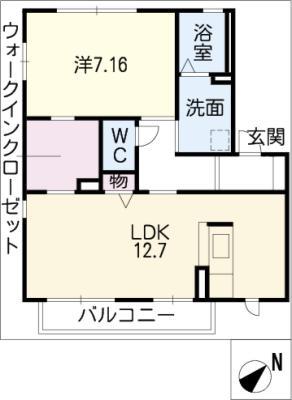 エクセレンス クリア(1LDK/2階)の間取り写真