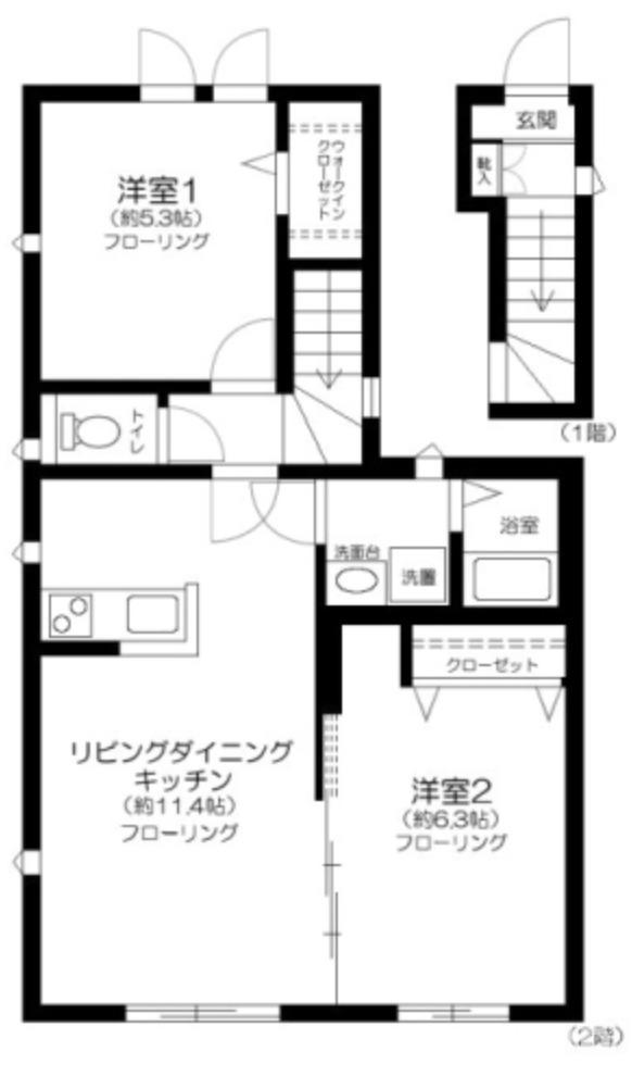 DAMANSARA WASEDA(2LDK/2階)の間取り写真