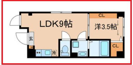 ルミオ王子(1LDK/2階)の間取り写真